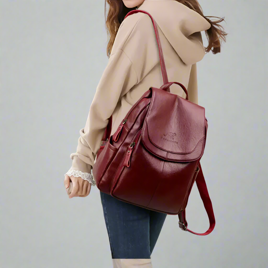 Casual Leather Backpack Bag - Versatile and Stylish for Daily Use