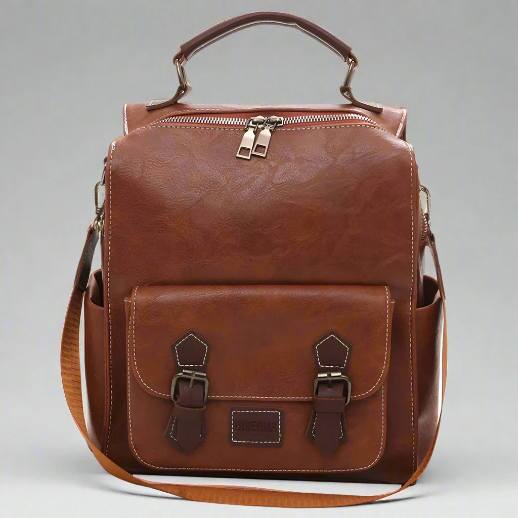 Casual Leather Backpack Bag - Compact and Practical for Daily Use