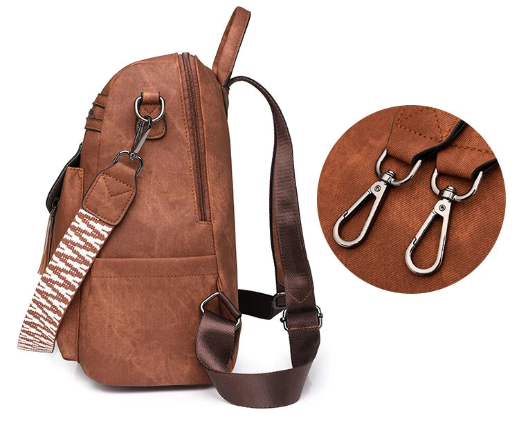 Vintage Leather Backpack Bag - Classic and Functional for Everyday Use