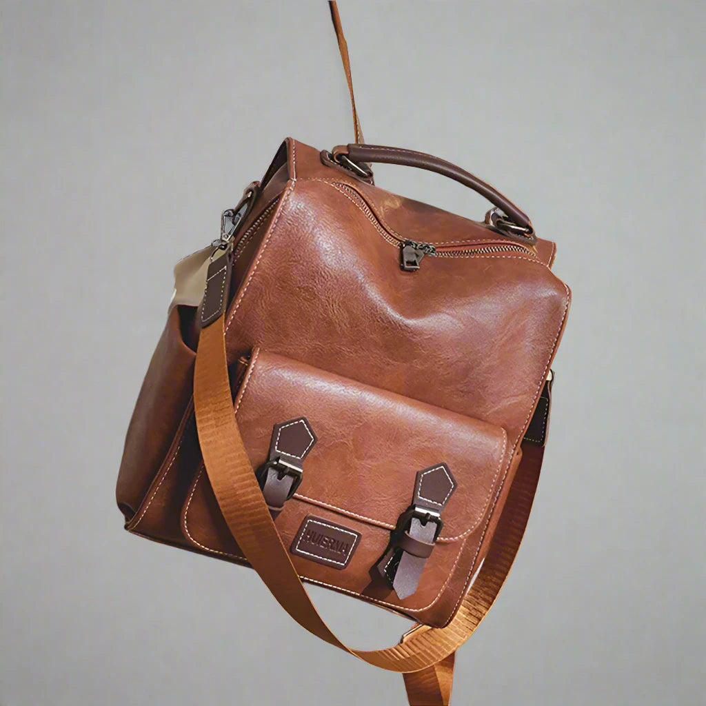 Casual Leather Backpack Bag - Compact and Practical for Daily Use