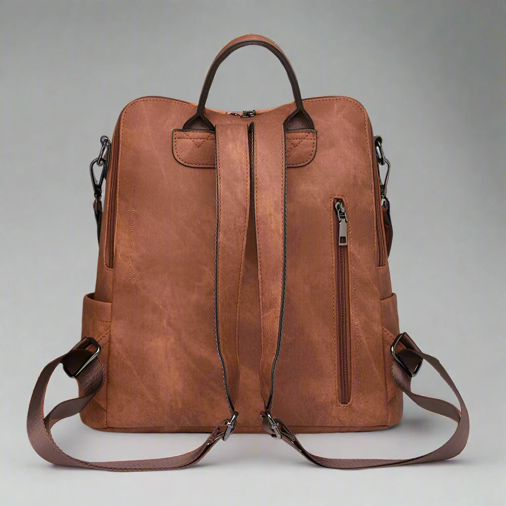 Vintage Leather Backpack Bag - Classic and Functional for Everyday Use