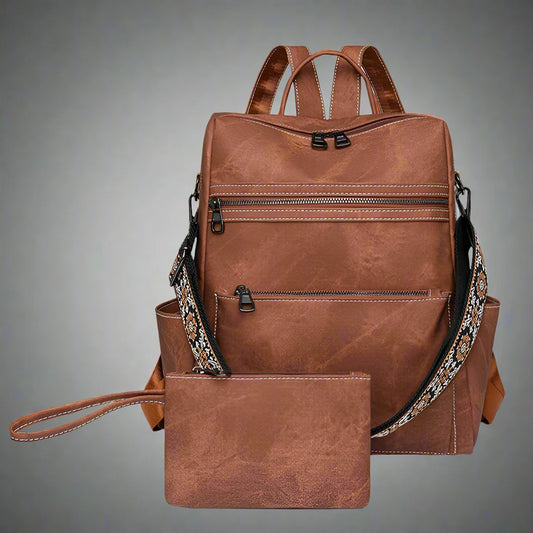 Vintage Leather Backpack Bag - Classic Style for Everyday Use