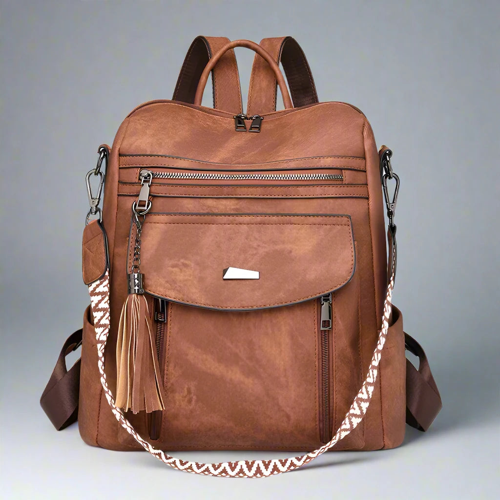 Vintage Leather Backpack Bag - Classic and Functional for Everyday Use